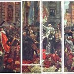 Happening w Kartuzach z dziełem Matejki na Rynku