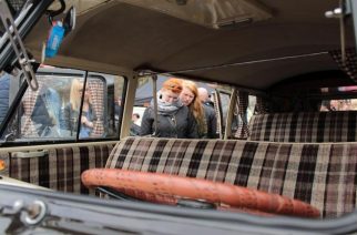 Classówka nocą na Rynku w Kartuzach