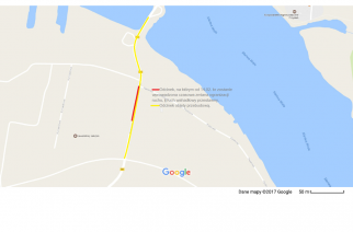 Wahadło w rejonie mostu w Sobieszewie od 14 lutego