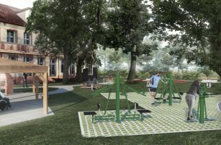 Wizualizacja ogrodu sensorycznego. Mat. prasowy SPS ZOZ w Lęborku