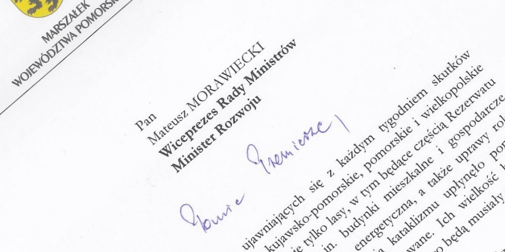 Marszałek Struk pisze do wicepremiera  Morawieckiego w sprawie uruchomienia Funduszu Solidarności Unii Europejskiej