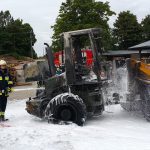 W Sulęczynie spłonęła ładowarka spalinowa