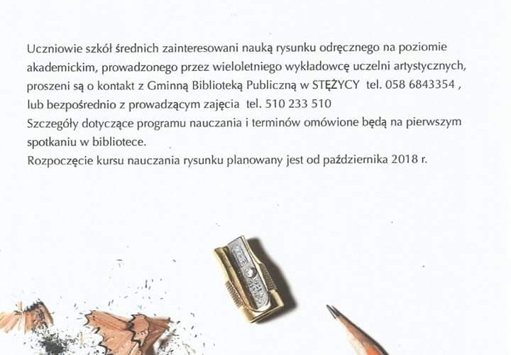 Kurs rysunku w Stężycy! Zapisz się!