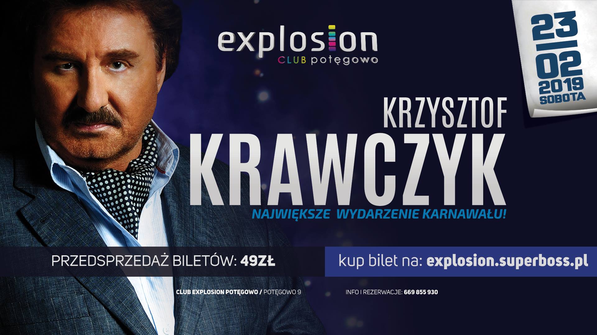 Krzysztof Krawczyk w Explosion Club Potęgowo