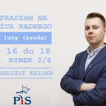 Chcesz podzielić się swoim pomysłem? Spotkaj się z radnym Tyberiuszem Kriger