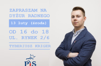 Chcesz podzielić się swoim pomysłem? Spotkaj się z radnym Tyberiuszem Kriger