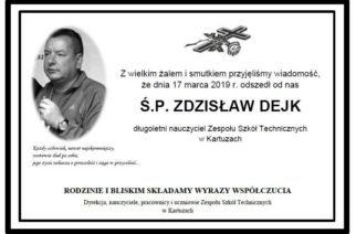 Nie żyje Zdzisław Dejk, nauczyciel ZST w Kartuzach