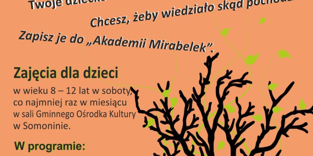 Biblioteka w Somoninie rusza z projektem „Akademia Mirabelek”! Zgłoś swoje dziecko