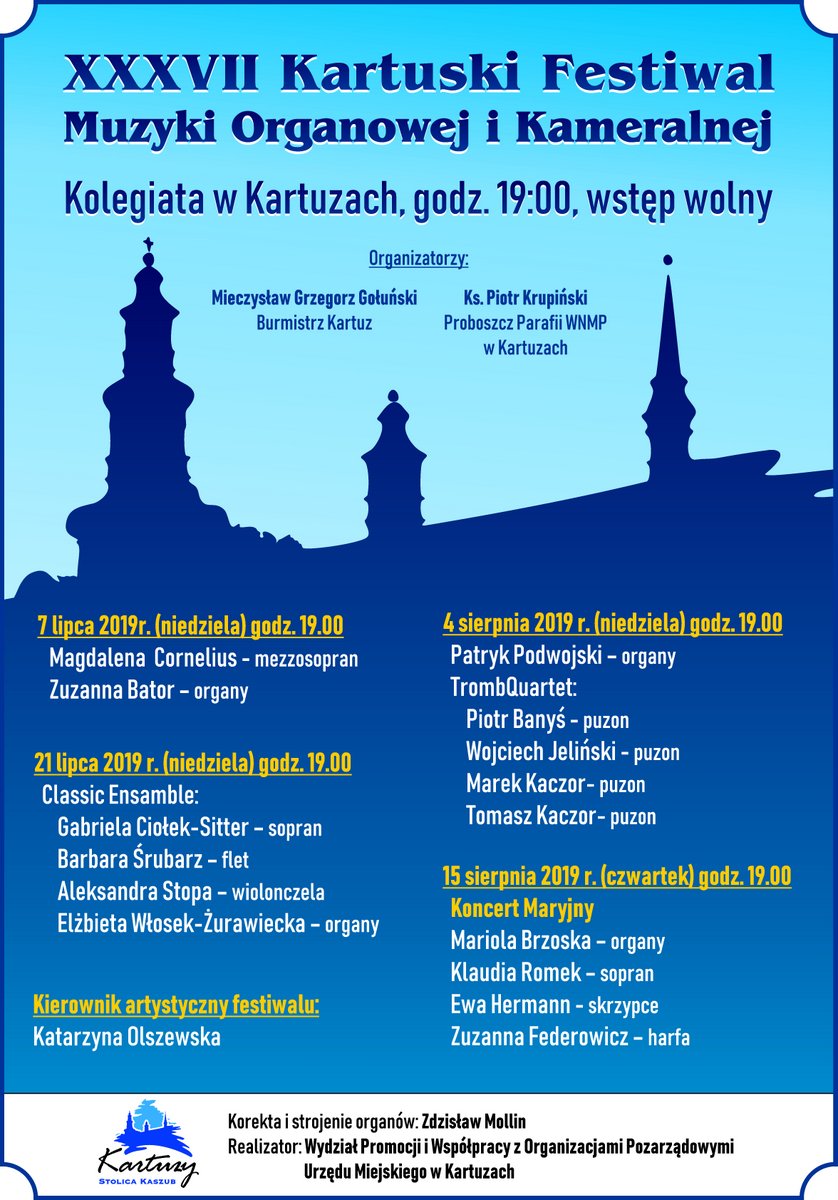 37. Kartuski Festiwal Muzyki Organowej i Kameralnej