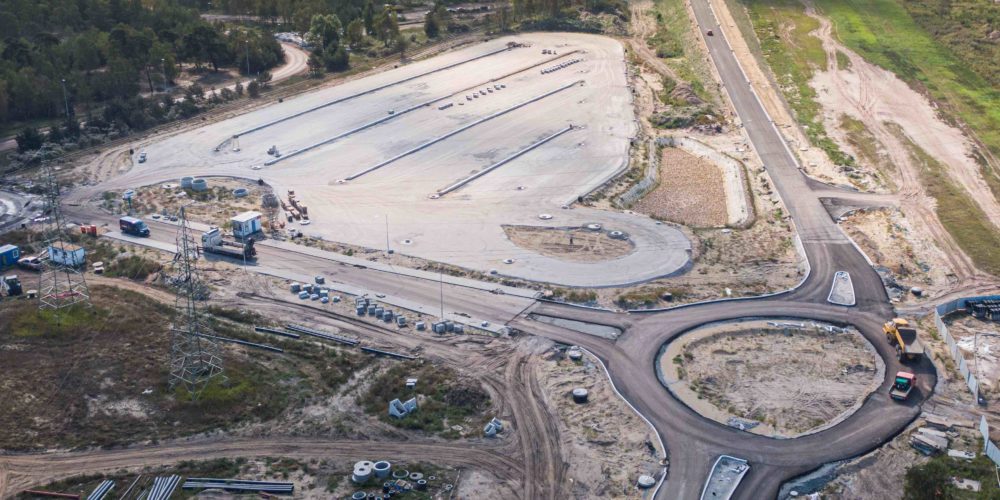 Budowa układu drogowego w Porcie Gdańsk na półmetku