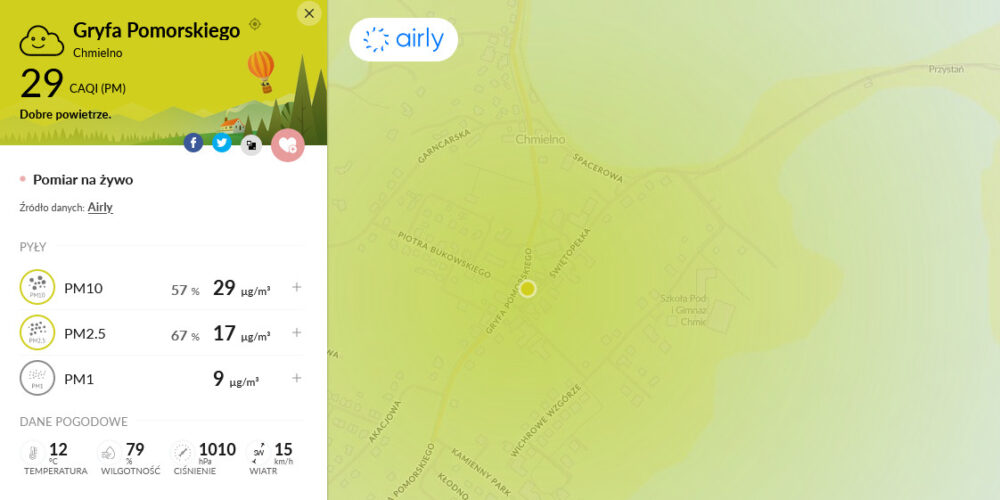 Czujnik jakości powietrza w Gminie Chmielno