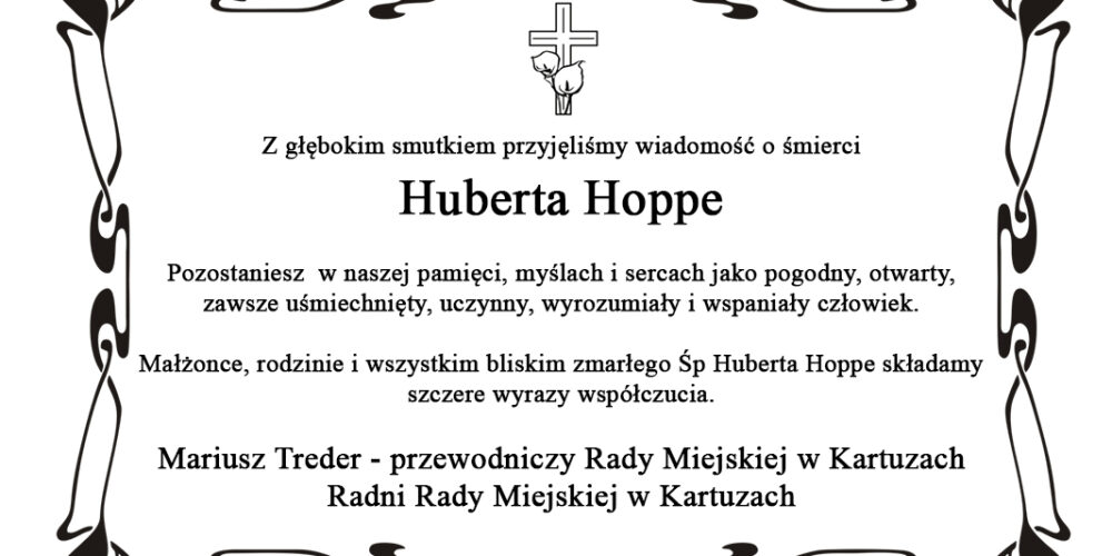 Zmarł Hubert Hoppe (nekrolog)
