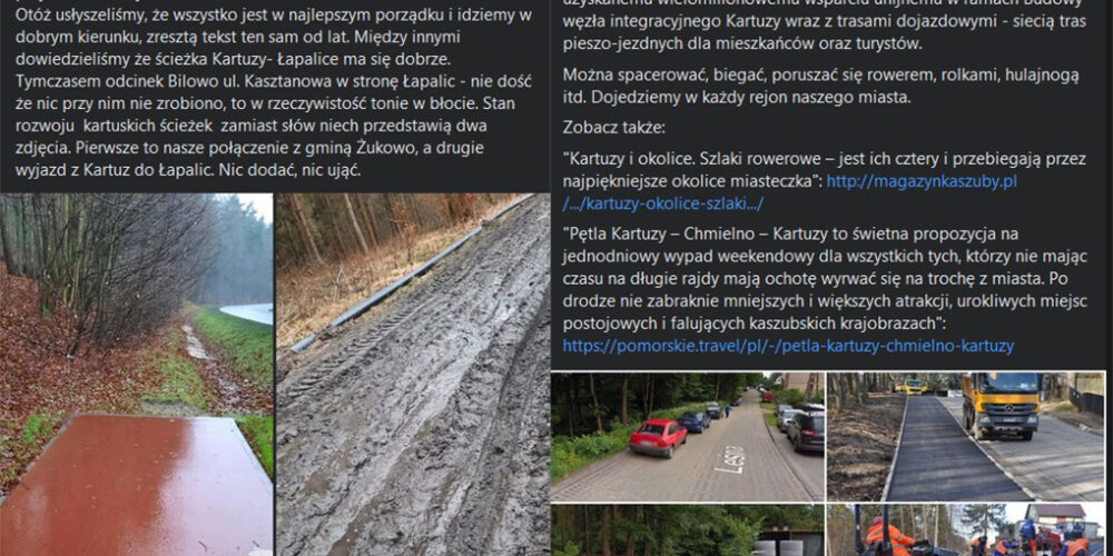 Kartuzy. Kto ma rację w sprawie ścieżek rowerowych?