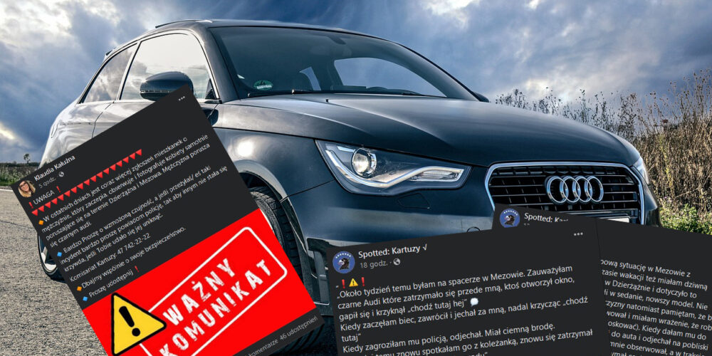 Mezowo. Mężczyzna w czarnym audi zaczepia kobiety? Policja zaleca czujność