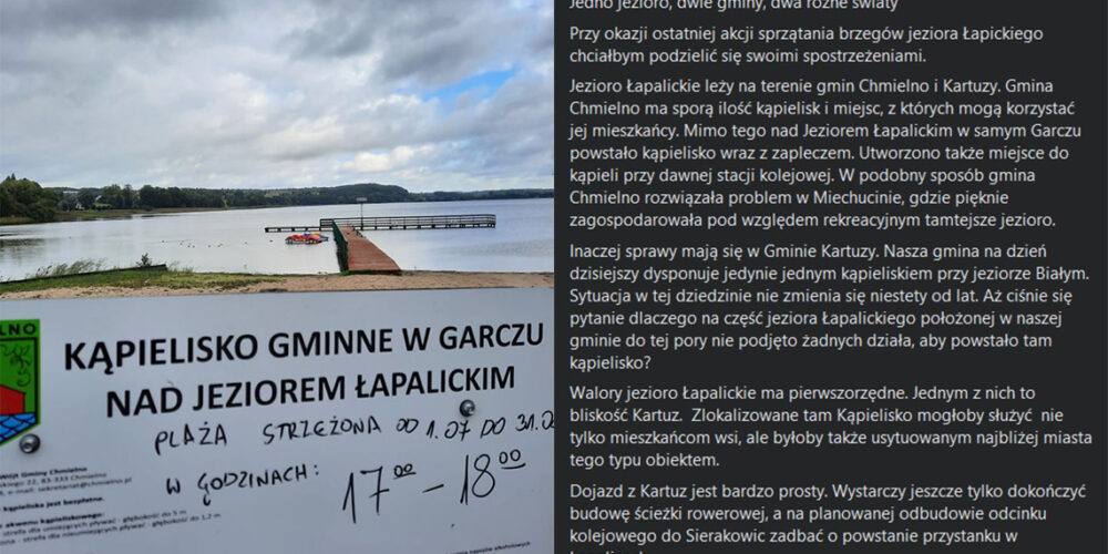 Kartuzy. Apel radnego o kąpielisko: „W przyszłorocznym budżecie trzeba zabezpieczyć finanse na ten cel…”
