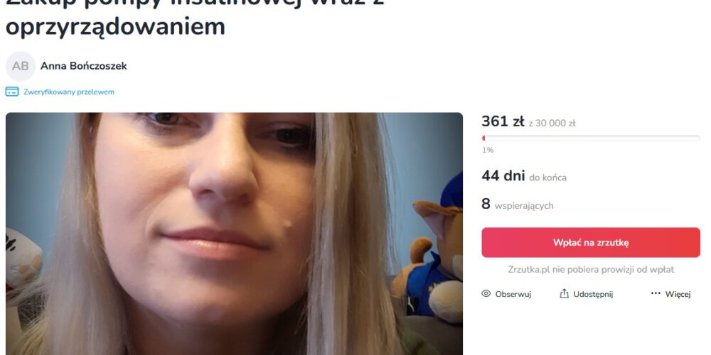 Somonino. Trwa zbiórka środków na pompę insulinową dla Ani