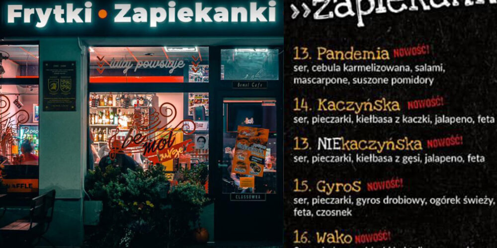 Kartuzy. Kreatywne nazwy zapiekanek i burgerów. „To moje stanowisko wobec obecnej władzy…”