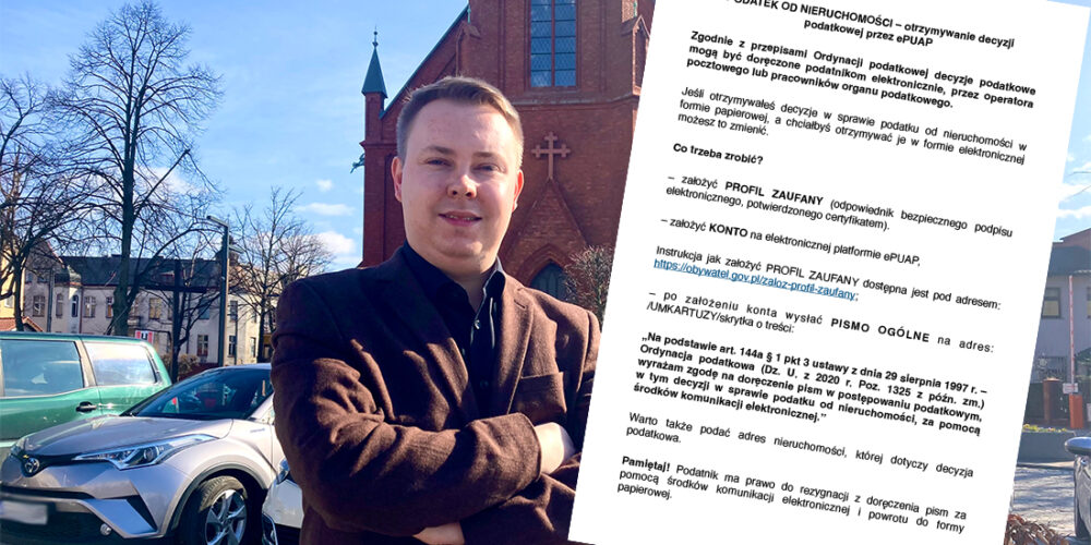 Kartuzy. Radny Kriger zachęca do otrzymywania decyzji podatkowych w wersji elektronicznej