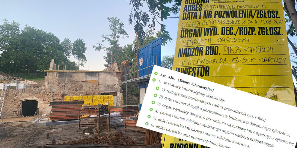 Kartuzy. Tablica informacyjna inwestycji przy ul. Klasztornej nieuzupełniona? O co chodzi? – AKTUALIZACJA