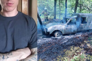Kartuzy. Ukradł samochód. Spalone auto znaleziono w lesie