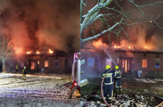 Łapino Kartuskie. Potężny pożar budynku mieszkalnego. Straty są spore