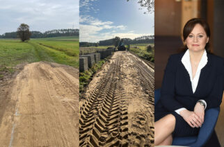 Leźno. Droga z płyt, ułożonych na środku łąki? Radna pyta, o co chodzi