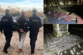 Kartuzy. 38-latek, który zdewastował cmentarz radziecki, usłyszał zarzuty. Jak duże straty spowodował?