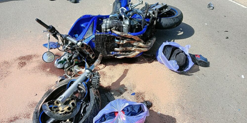 Wyczechowo. Wypadek z udziałem motocykla. 2 osoby w szpitalu