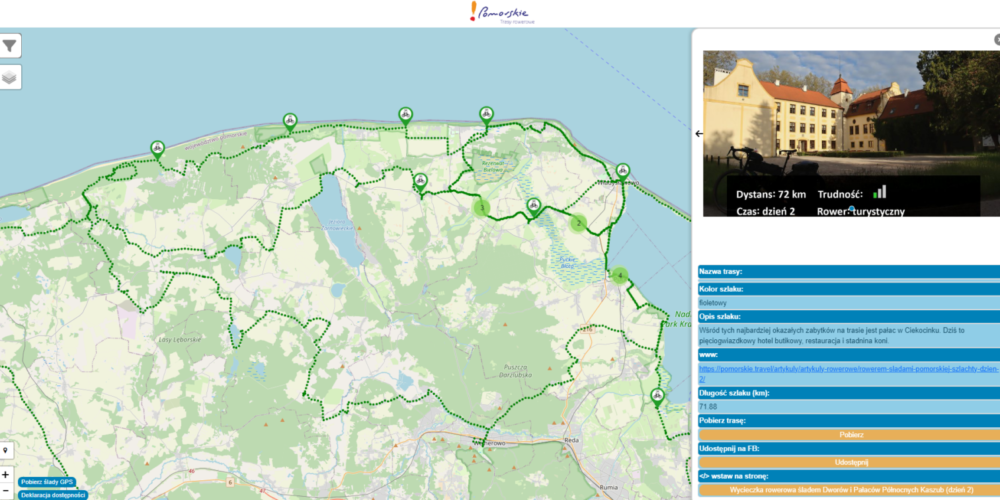 Rowerem przez Pomorskie? Wypróbuj interaktywną mapę