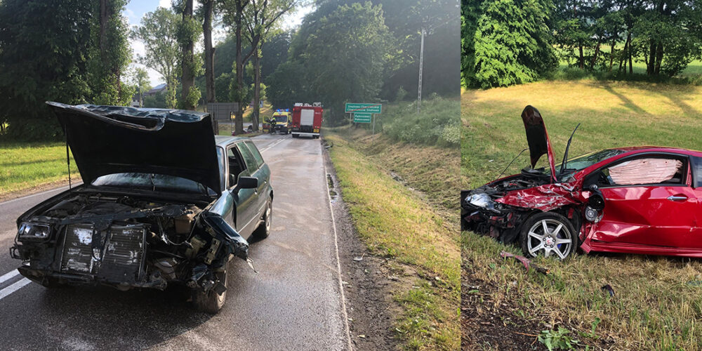 Grzybno, Ręboszewo. Weekendowe zdarzenia drogowe. Jedna osoba w szpitalu