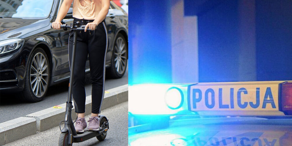 Gm. Sierakowice. Najechał na krawężnik hulajnogą elektryczną. Przewrócił się i trafił do szpitala