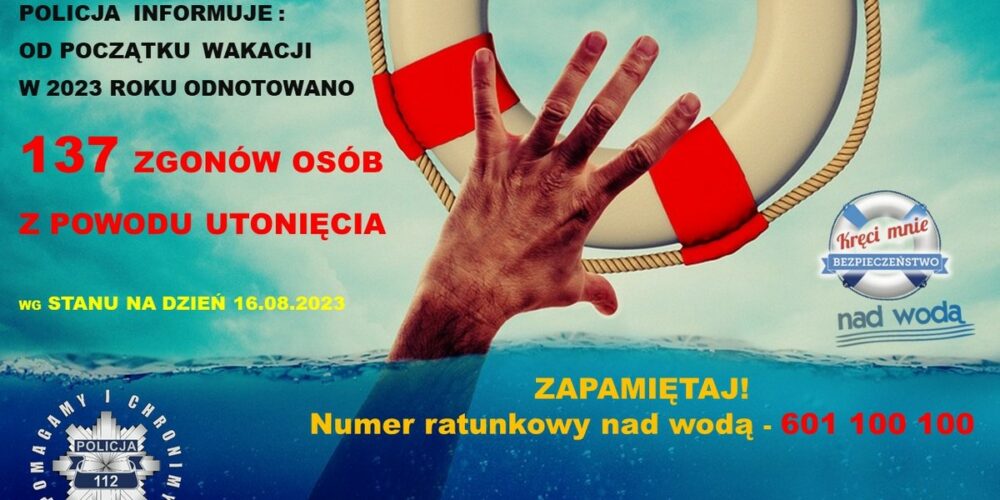 Policja apeluje o rozwagę podczas wypoczynku nad wodą