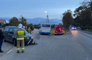 Kolizja z udziałem autobusu. Było groźnie
