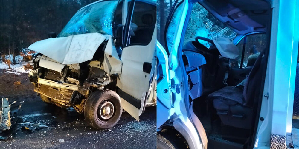 Wypadek na K20. Kierowca „dostawczaka” w szpitalu