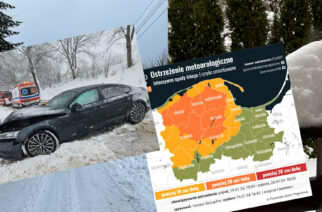 Śnieżyca na Kaszubach. Zasypane drogi, pierwsze kolizje