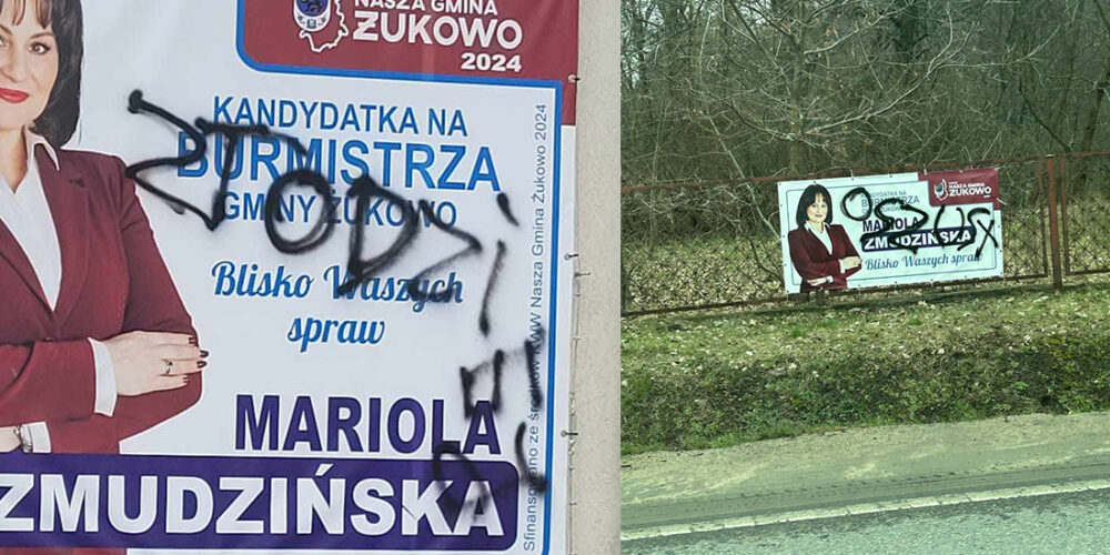 Banery Zmudzińskiej zniszczone. Kto za tym stoi?