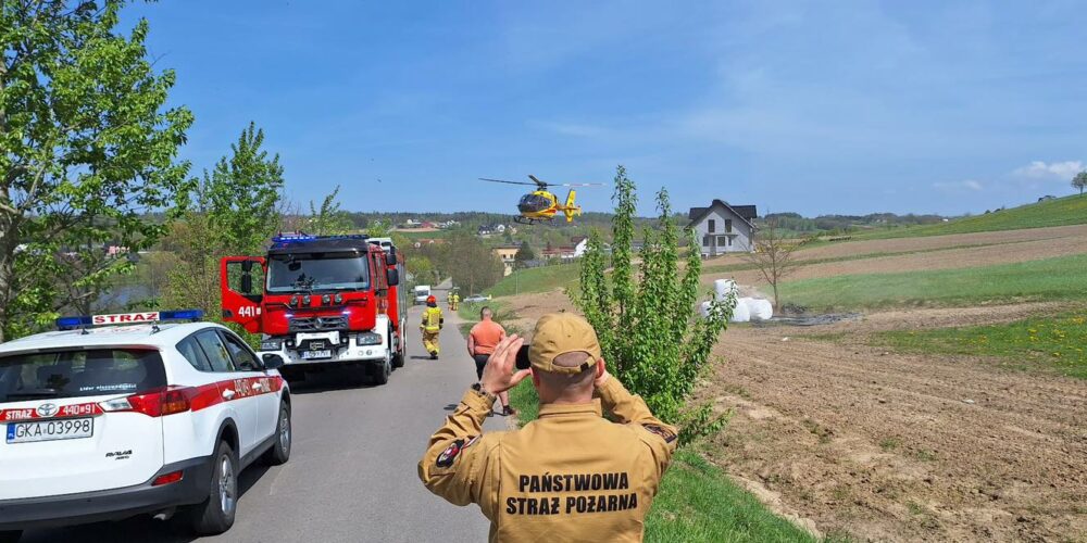 Miechucino. Wypadek na hulajnodze. Nastoletniego kierującego zabrał śmigłowiec – AKTUALIZACJA